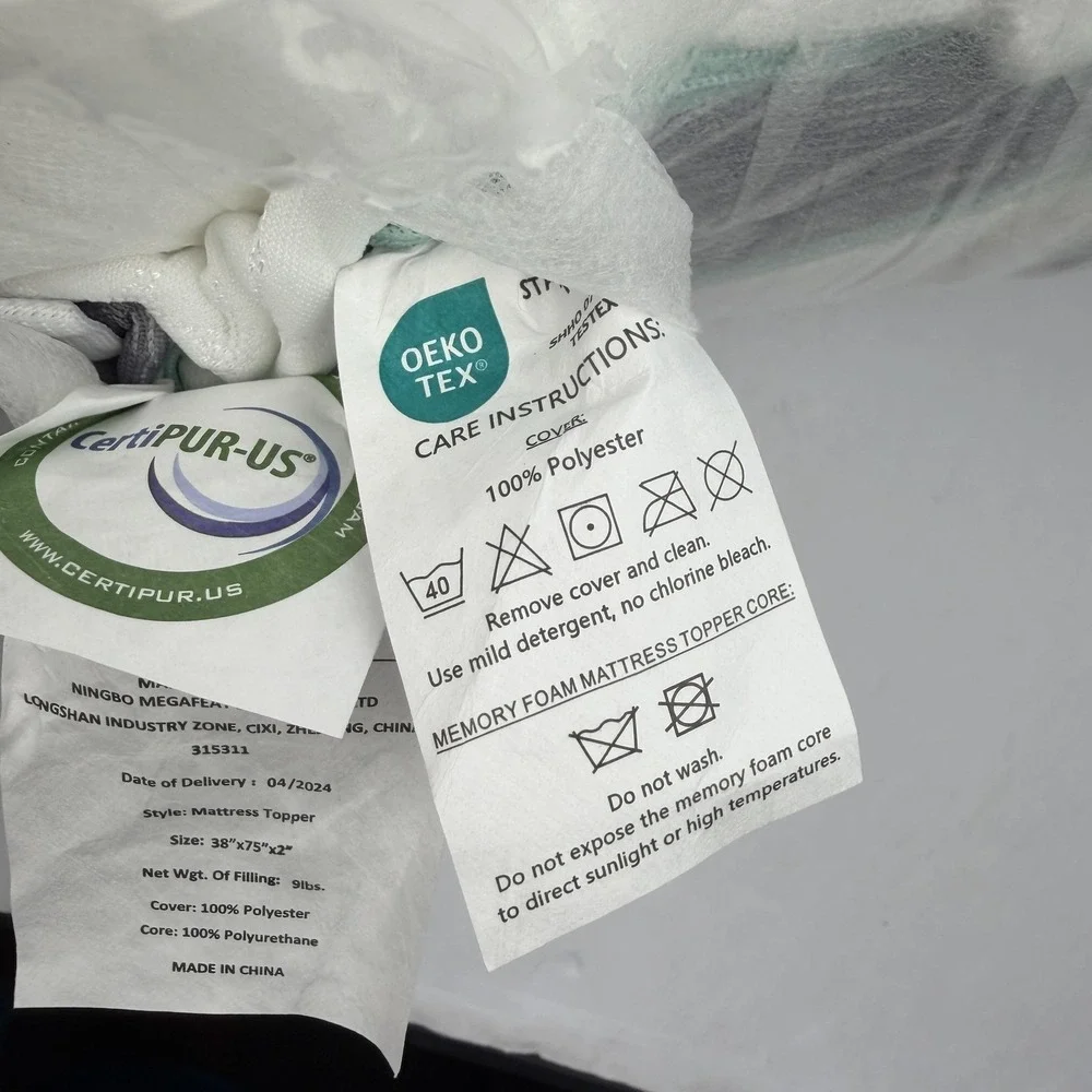 Releep Mattress Topper Twin 2 Inch Memory Foam Re:flip CertiPUR OEKO-TEX‎ White